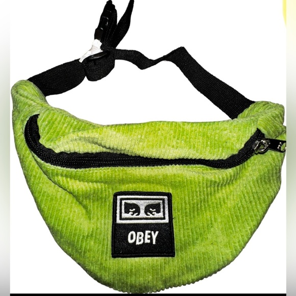 Men’s- Obey- Lime Green Corduroy Fanny Pack- NWOT - Picture 1 of 4